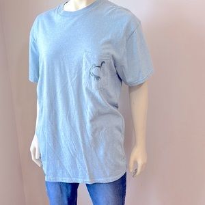 Ol Tom Mens Large Heathered Blue T-Shirt